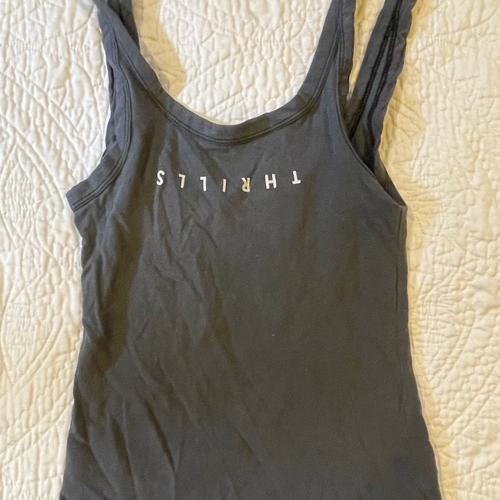 Thrills Gray Fitted Tank Top